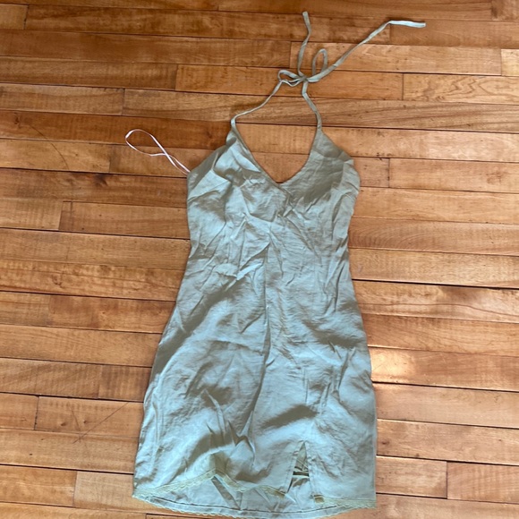 Dresses | Princess Polly Sage Green Halter Mini Dress | Poshmark